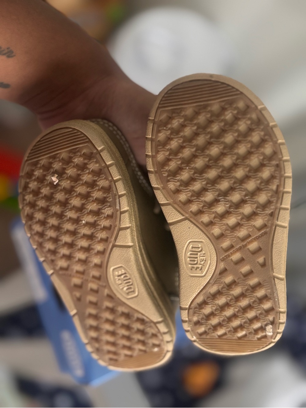 Hey Dude Kids Tan Brown Moccasin Slip-Ons - Picture 3 of 4